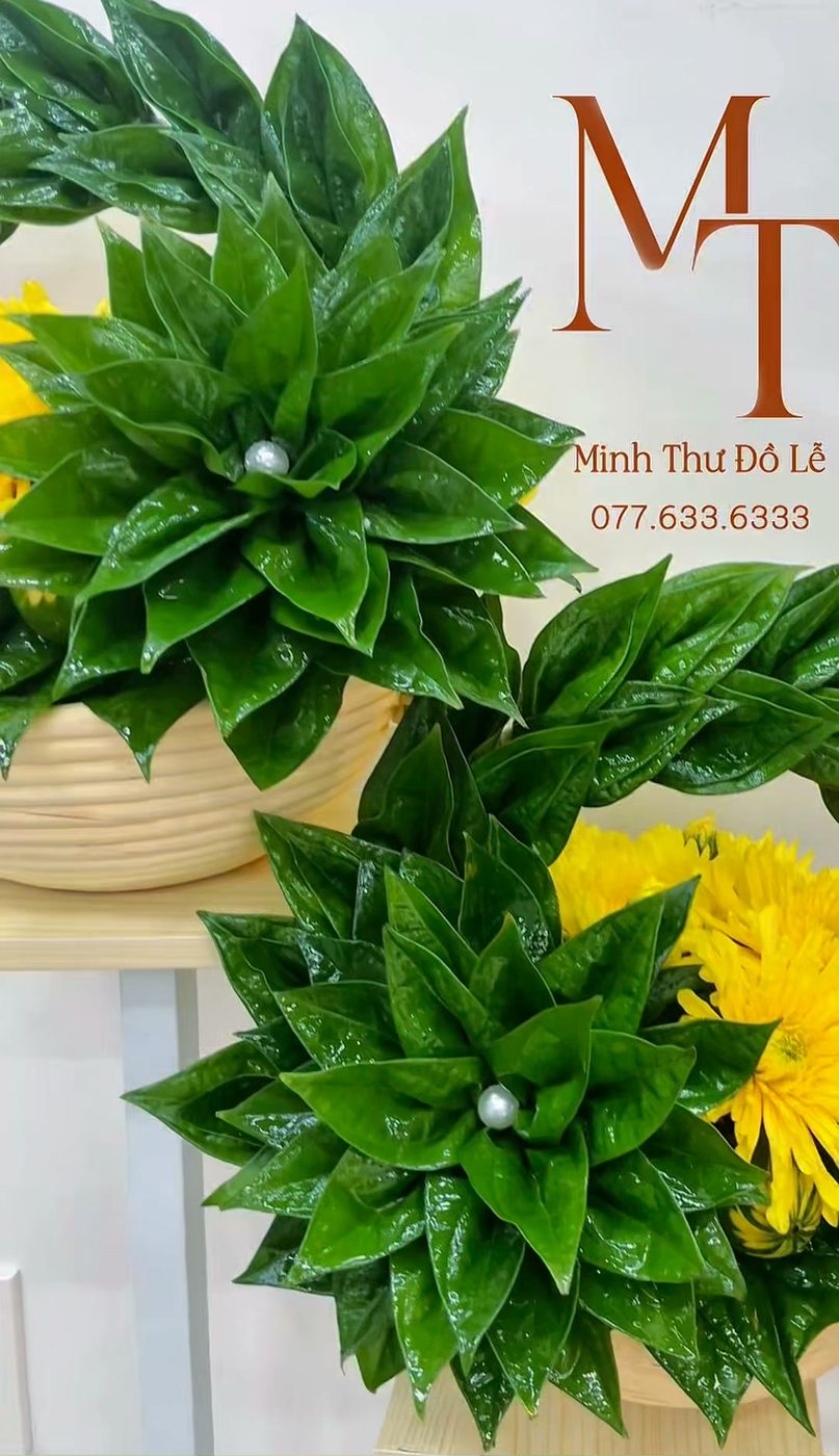 Giỏ trầu đối xứng trưng ban thờ ngày cưới – Minh Thư Đồ Lễ Đà Nẵng